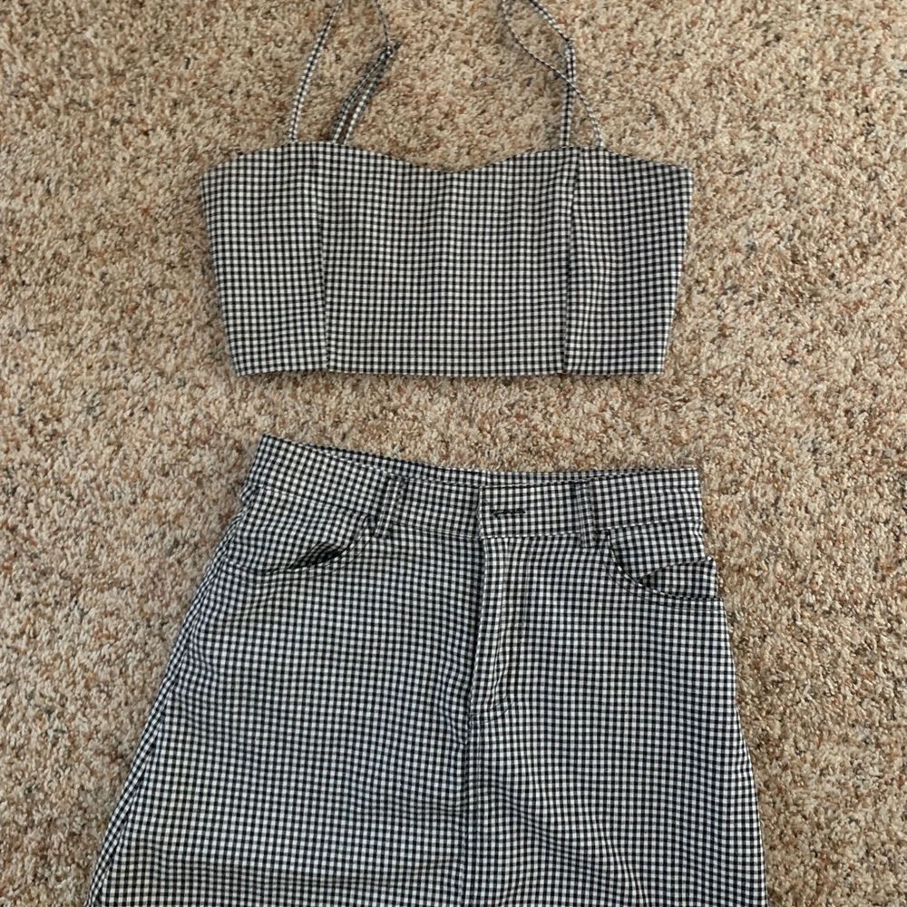 Black and white checkered , 2 piece set